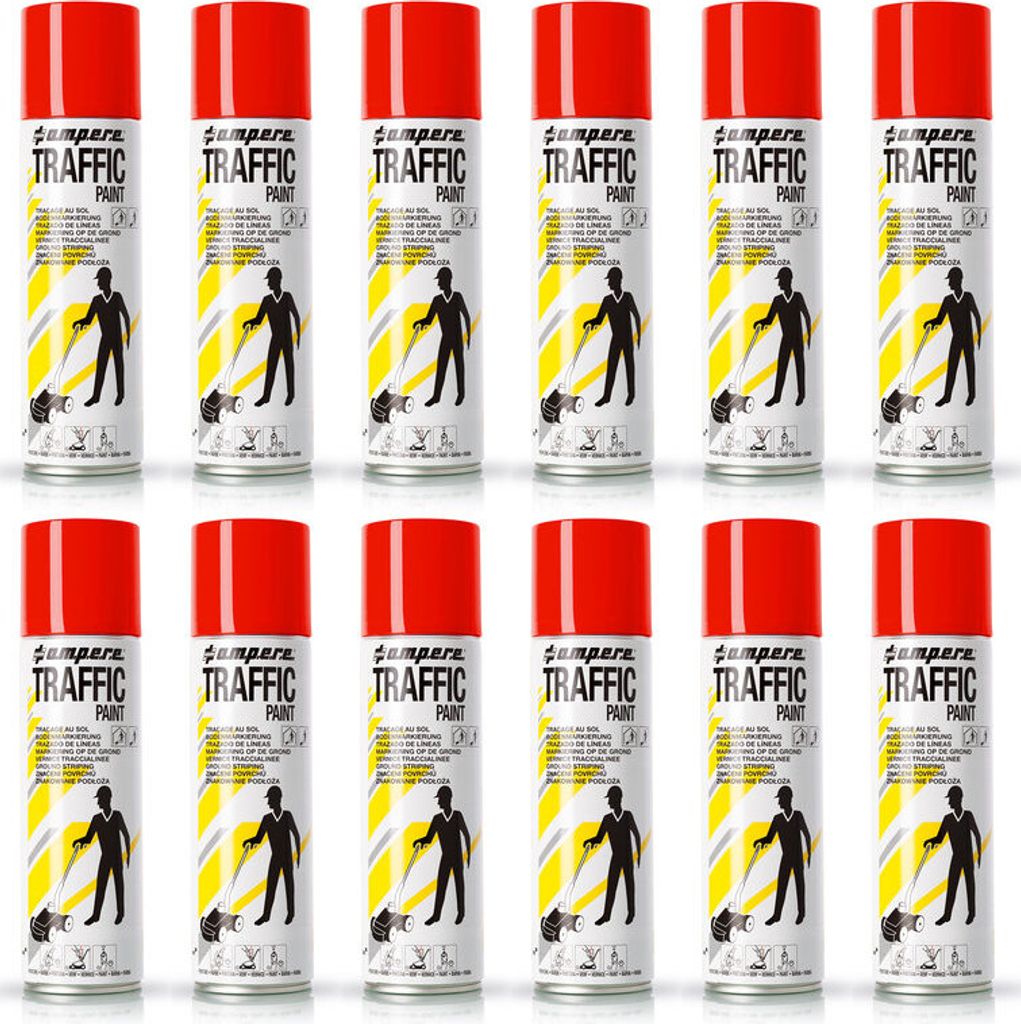 Traffic Paint Bodenmarkierungsfarbe Spraydosen für Markierwagen(rot,12)