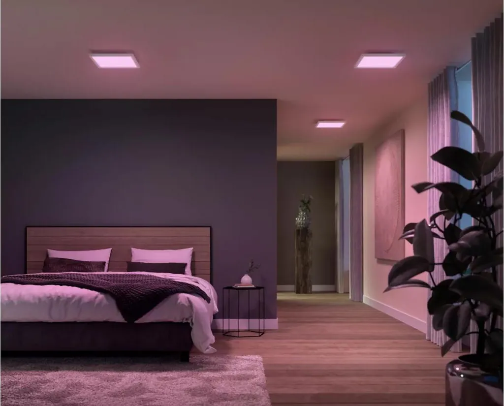 Éclairage Connecté Salon Philips Surimu Carré Bluetooth Zigbee Blanc
