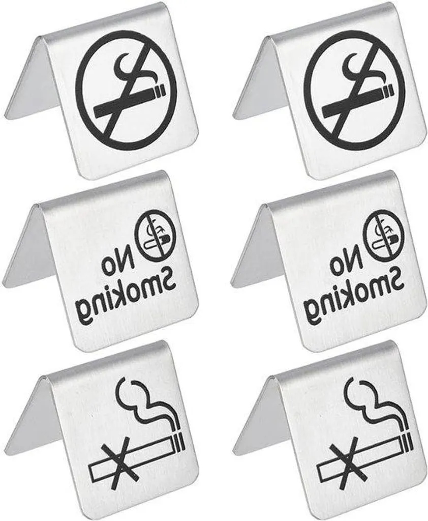 Plaques de Signalisation Non-Fumeur Métalliques pour Chambres d'Hôtel X6