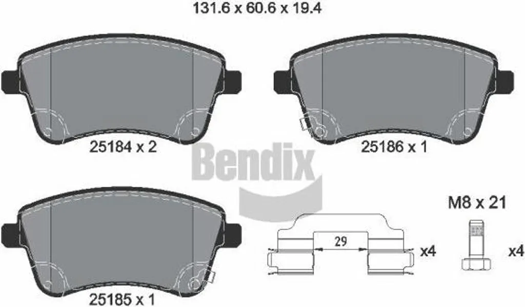 Plaquettes BENDIX BPD1490 pour Freinage Venga - OE 581011PA00 Avant