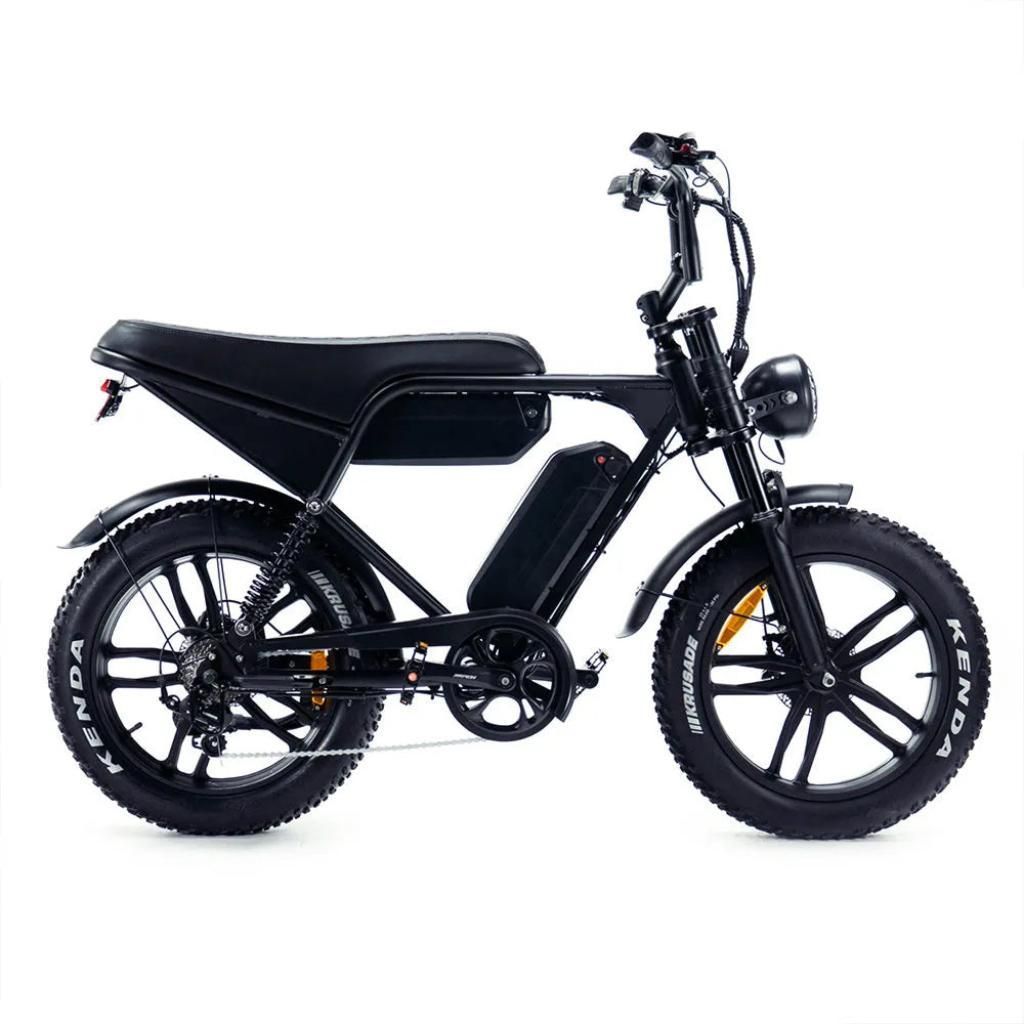 OUXI V8 Pro Max Elektrisches Fatbike - Alarmanlage - 20 Zoll - 250W Motor - 7 Gänge - 120 km Reichweite - Hydraulische Scheibenbremsen - Schwarz