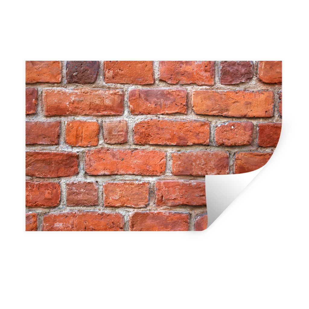MuchoWow Wandtattoo Wandsticker Wandaufkleber Wand - Backstein - Rot 30x20 cm Selbstklebend und Repositionierbar - Wierderverwendbar - Selbstklebend