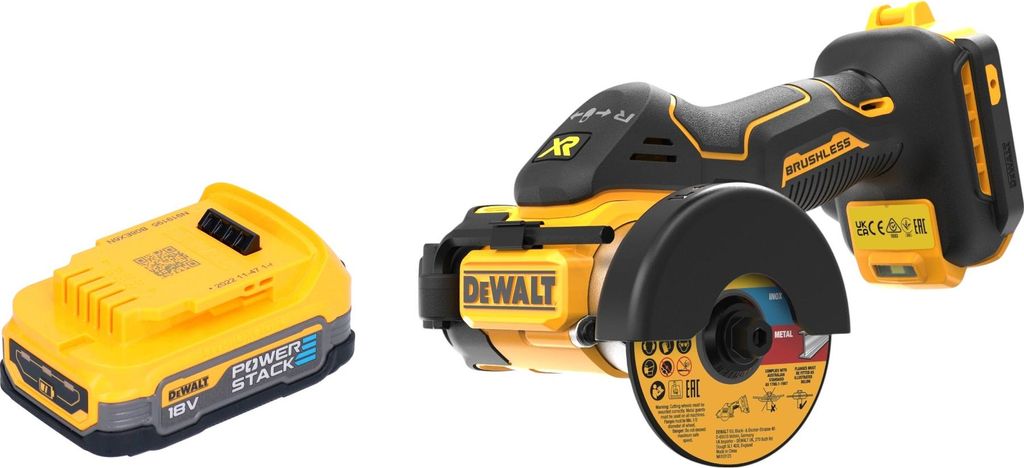 DeWalt DCS 438 N Akku Multimaterialschneider 18 V 76 mm Brushless + 1x Powerstack Akku 1,7 Ah - ohne Ladegerät