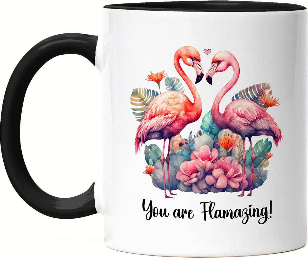 You Are Flamazing Tasse Schwarz Valentinstag Freundin Freund Süß Geschenkidee Paar Liebe Couple Jahrestag