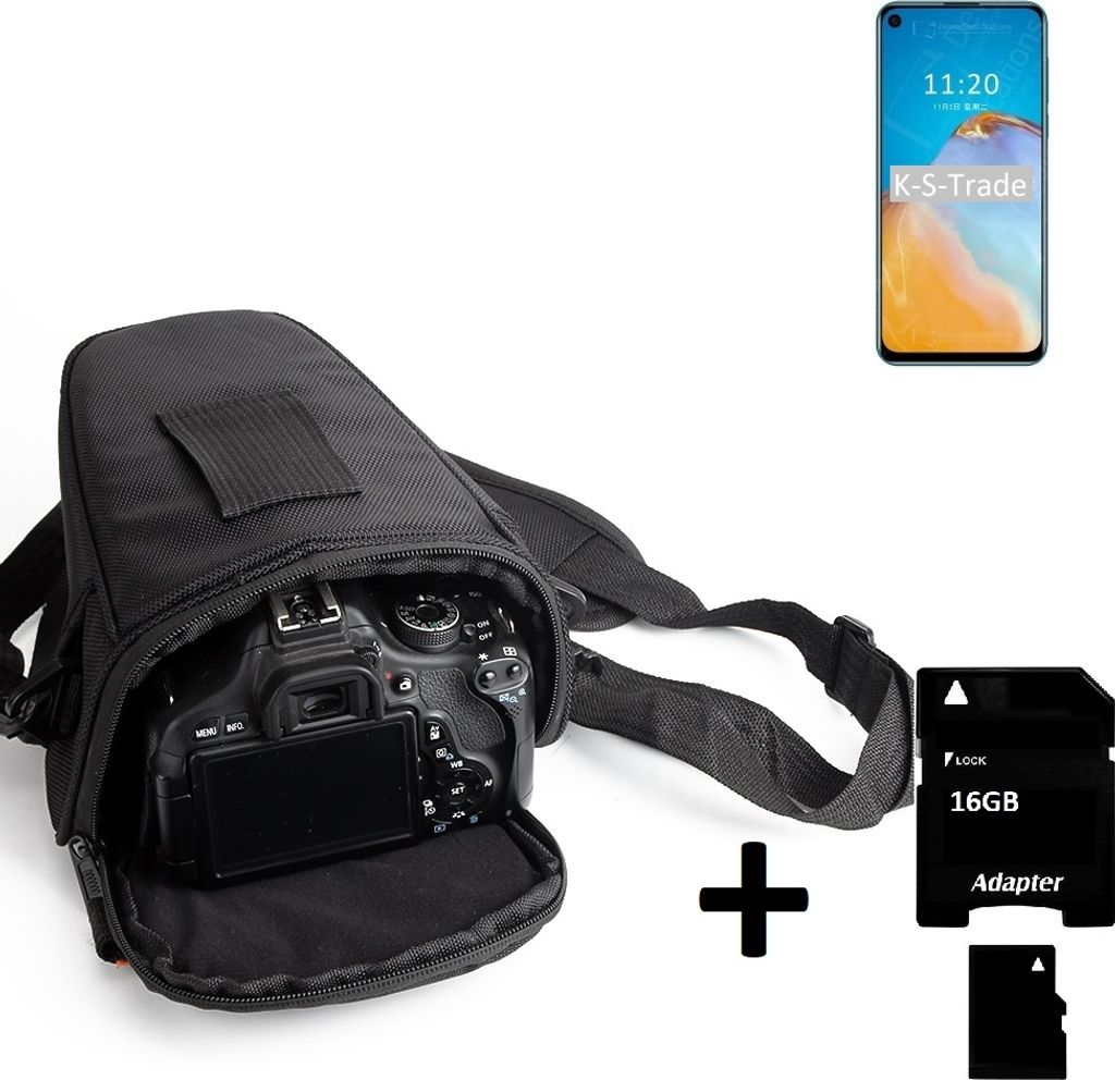K-S-Trade Schultertasche kompatibel mit Sony Alpha 7S III Colt Kameratasche für Systemkameras DSLR DSLM SLR, Bridge etc., + 16GB Speicherkarte