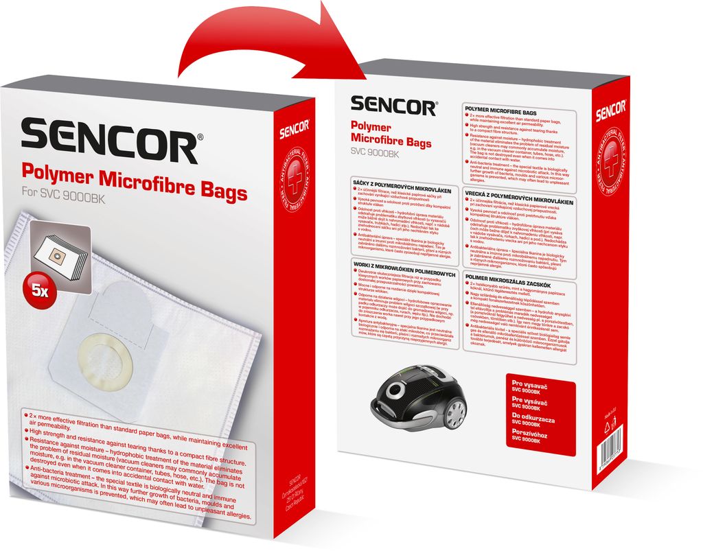 SENCOR Bags for Vrecká do vysávača SVC 9000BK, 5 ks v Obrázok produktu 
