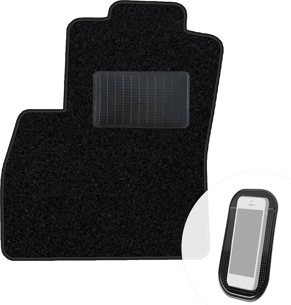 moto-MOLTICO Fahrer Fußmatte Auto Velours Fahrerseite Autoteppiche Schwarz Fahrermatte 1-teilig passend für Fiat Doblo I 2001-2009