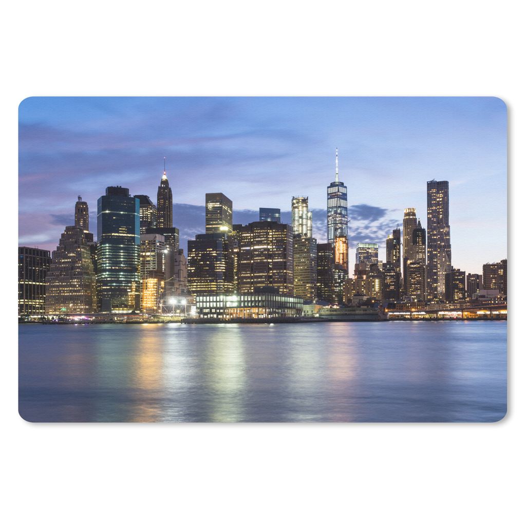 MuchoWow Schreibtischunterlage New York - Skyline - Wasser 60x40 cm - XXL Mauspad - Großes Mauspad