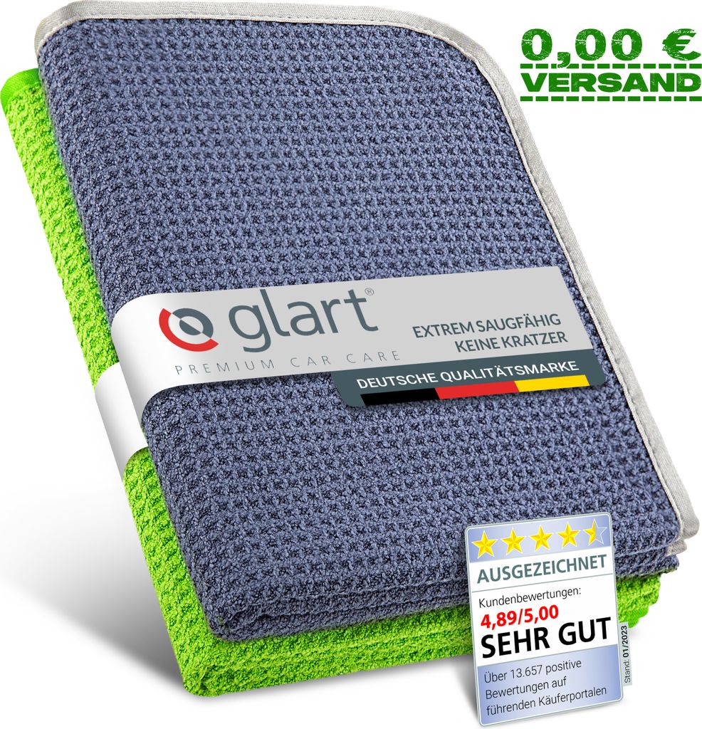 Glart 47TG Auto Trockentuch 70x40cm Autopflege Mikrofasertücher Putztücher