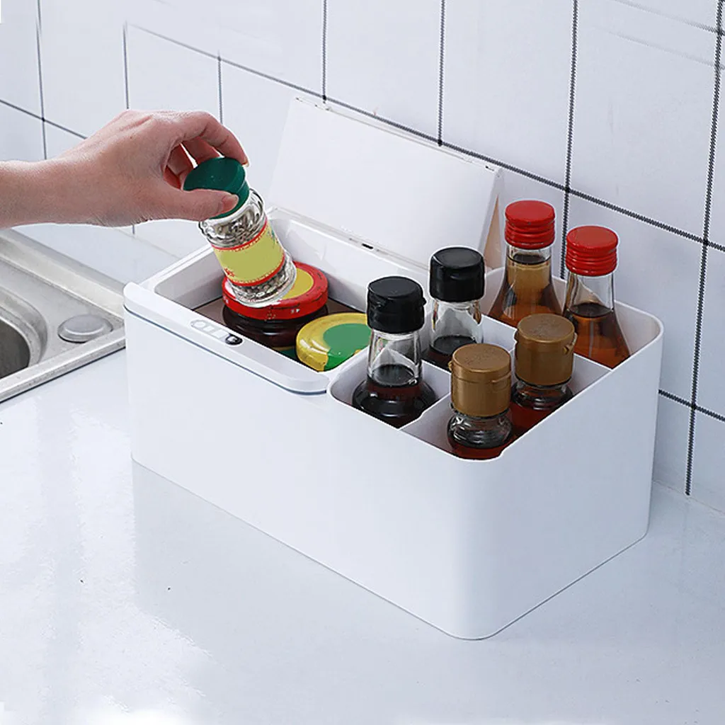 Boîte de rangement intelligente à induction pour bureau multi-compartiments - 18