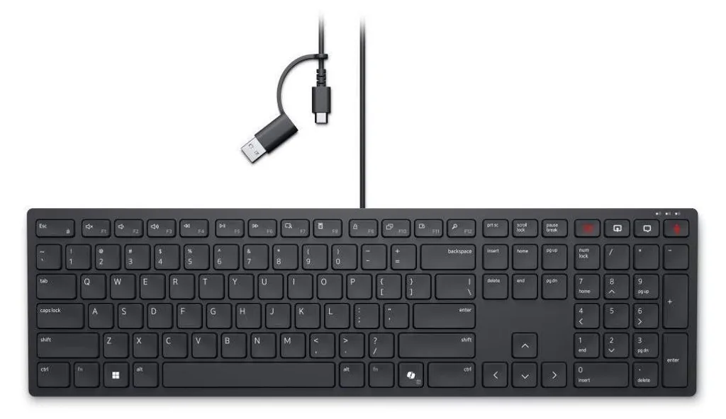 Pack Clavier et Souris Dell KB525C Silencieux Filaire Slovaque Noir