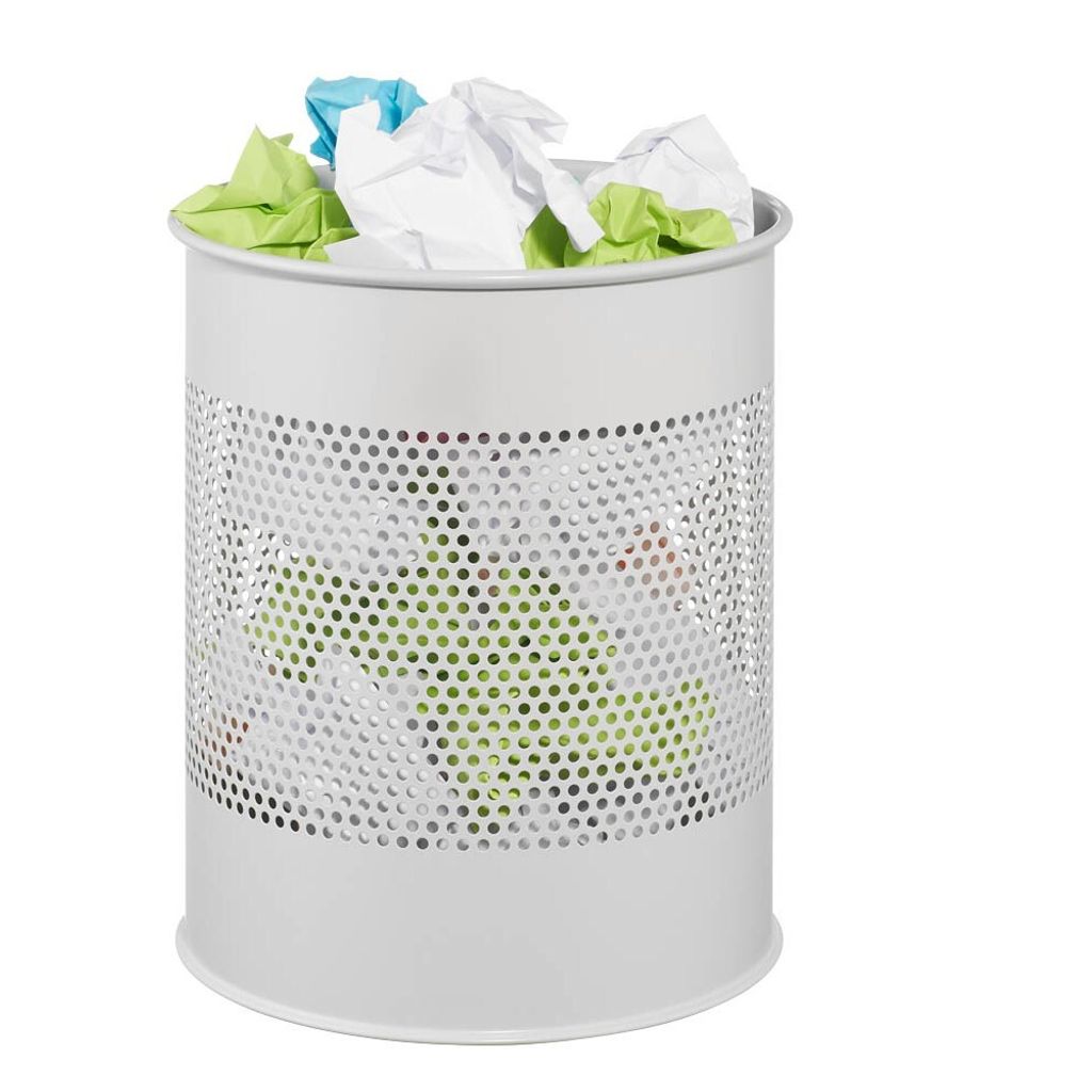 DURABLE Papierkorb METALL rund 15 Liter grau
