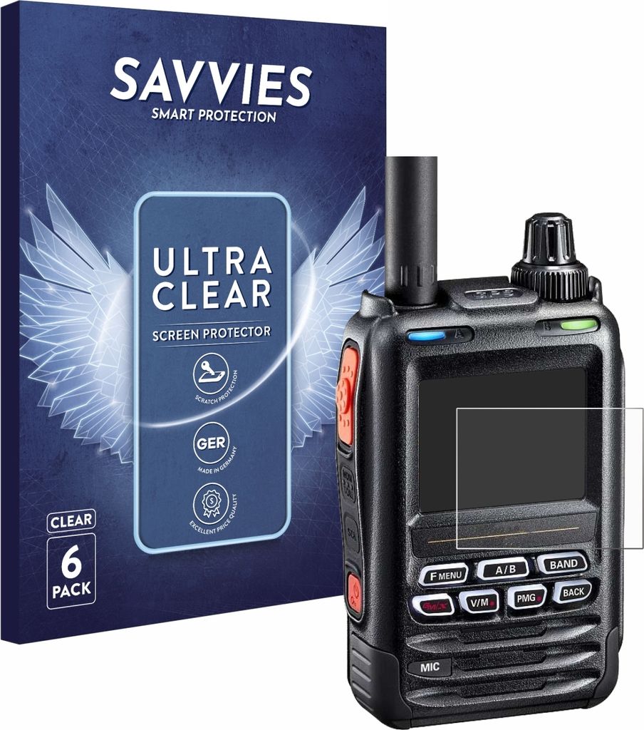 6x Für Yaesu FT-5DE/DR Schutzfolie Savvies Displayschutz Display Schutz Folie Klar Transparent