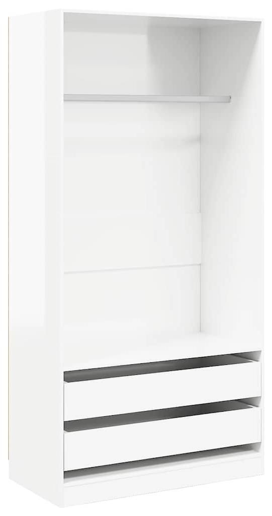vidaXL Kleiderschrank Hochglanz-Weiß 100x50x200 cm Produktbild 
