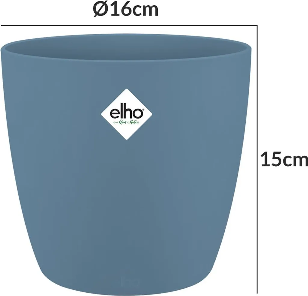 Pot de fleurs écologique bleu 16 cm, 2.2 litres en matière recyclée