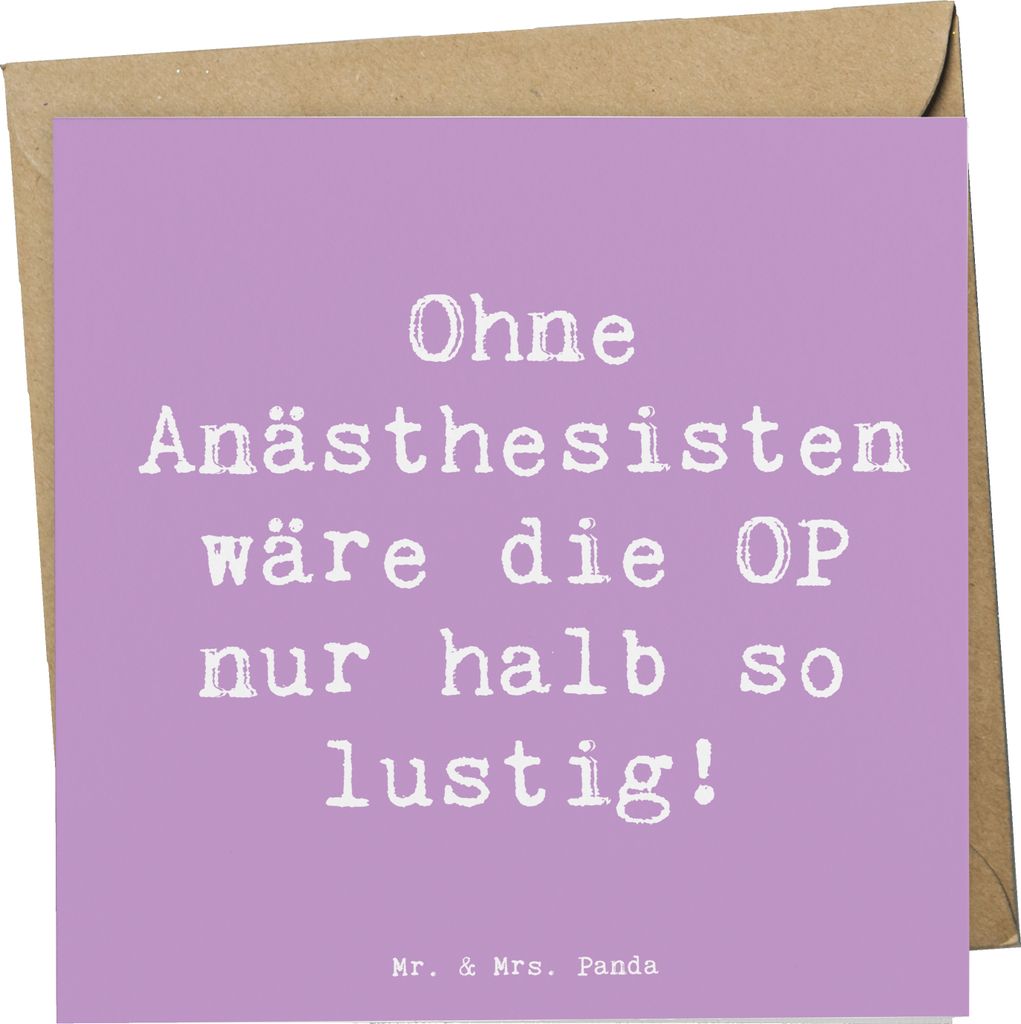 Mr. & Mrs. Panda Grußkarte Spruch Anästhesist Humor - Lavendeltraum - Geschenk, faltkarte, Bewusstseinskontrolle, Präzision, für, doppelkarte, ...