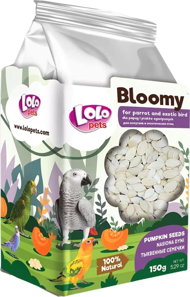 Lolo Pets Bloomy Kürbiskerne Für Papageien Und Exotik-Vögel 150G
