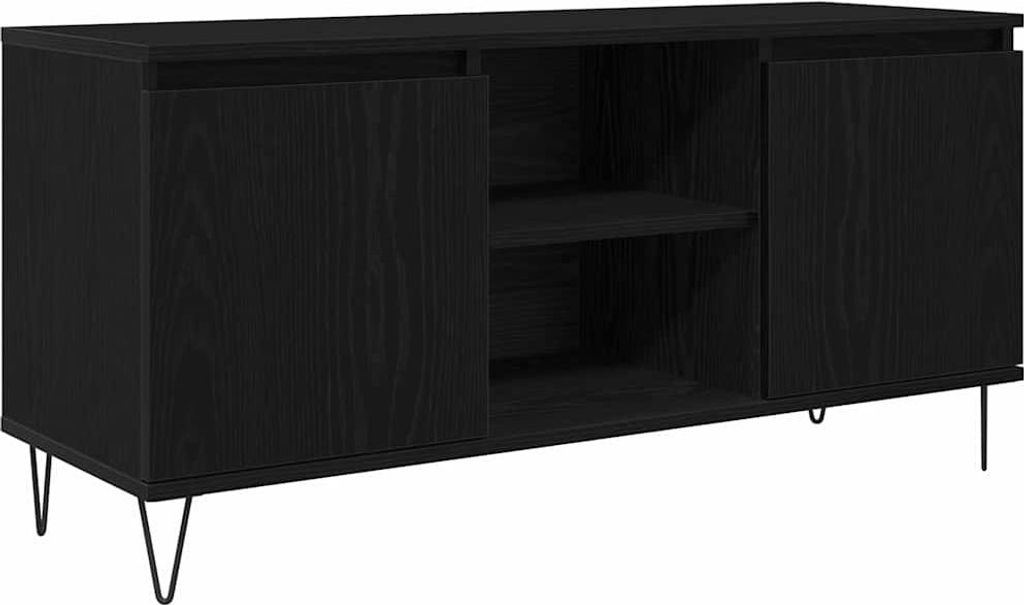 vidaXL TV-Schränk Schwarz Eichen-Optik 104 x 35 x 50 cm Produktbild 