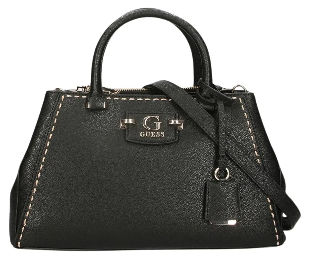 Grand Sac à Main Type Satch Guess Anadela Noir avec Trois Compartiments