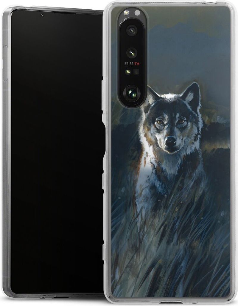 DeinDesign Handyhülle für Sony Xperia 1 III Silikon Hülle Case Smartphone Schutzhülle Malerei Natur Wolf