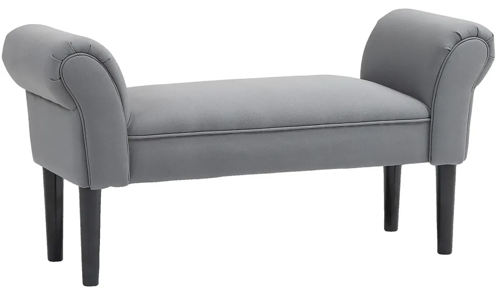 Banc gris foncé rembourré moderne : Finissez-en avec le manque d'assise