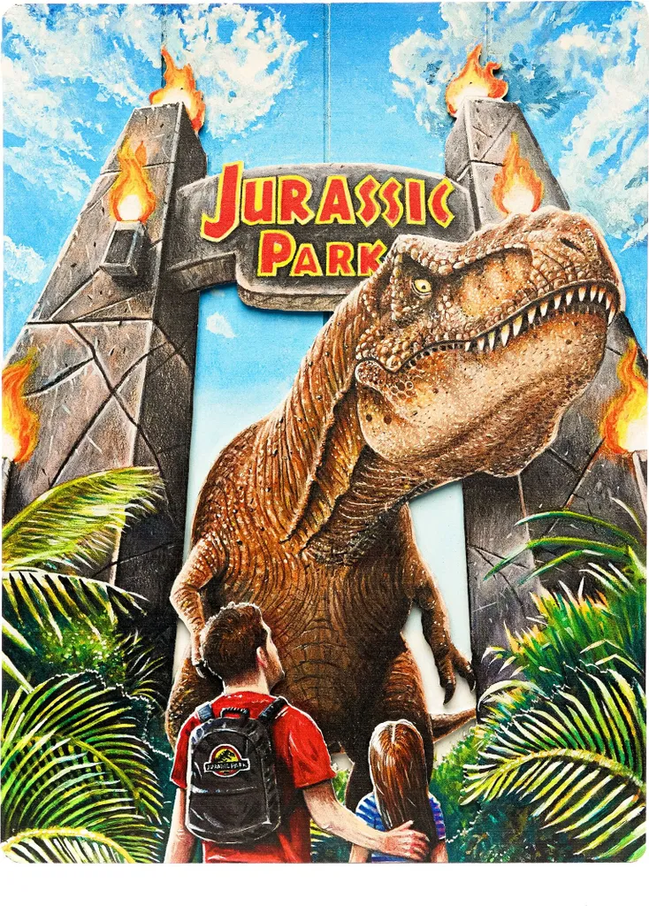 Jurassic Park WoodArts Rex Attack 30x40cm - Doctor Collector DCJP20