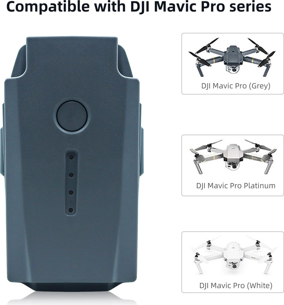 2er-Pack Intelligente Flugbatterie mit hoher Kapazität LiPo 11,4 V 6380 mAh Akkus für DJI Mavic Pro Drohne