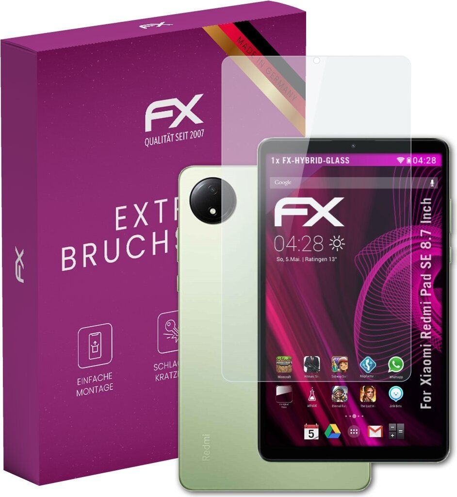atFoliX FX-Hybrid-Glass Displayfolie kompatibel mit Xiaomi Redmi Pad SE (8.7 Inch) Glasfolie