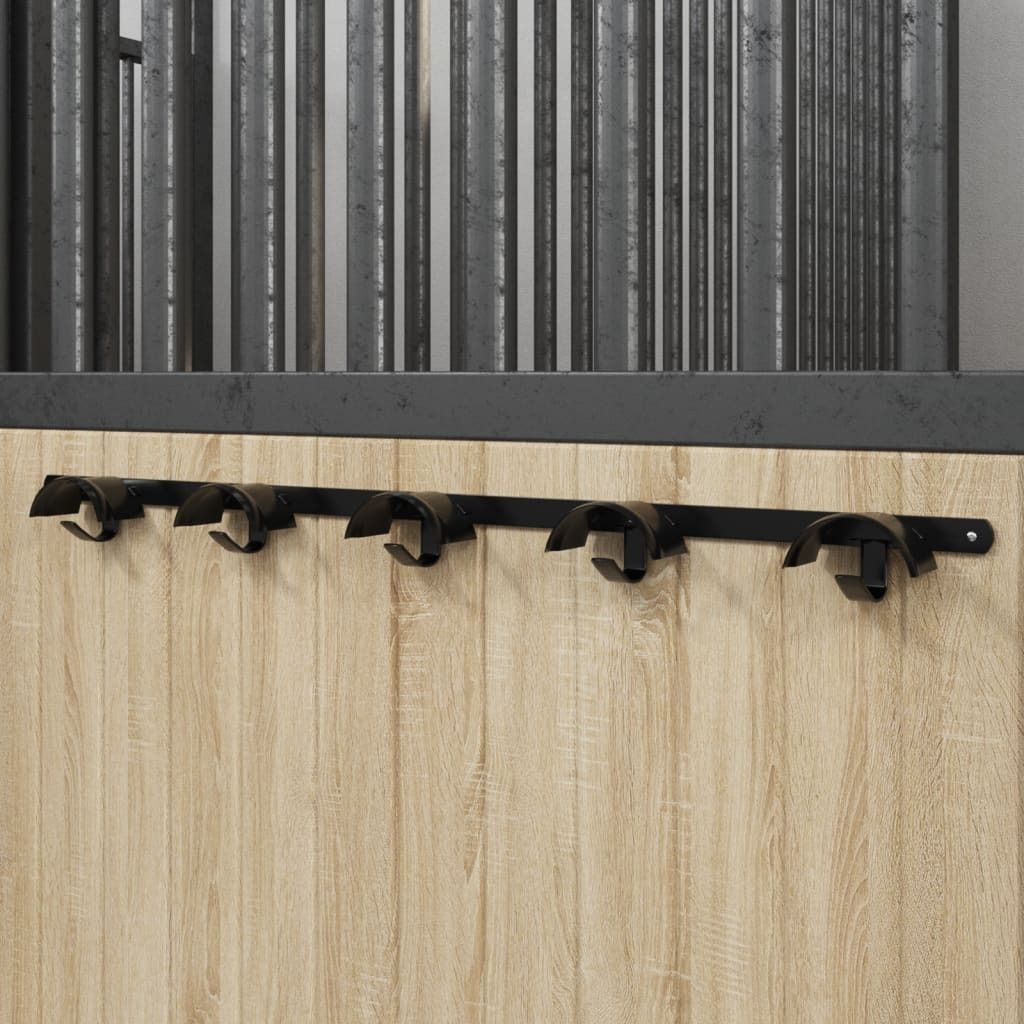 Möbel Trensenhalter für 5 Trensen mit 5 Haken Schwarz Eisen Produktbild 