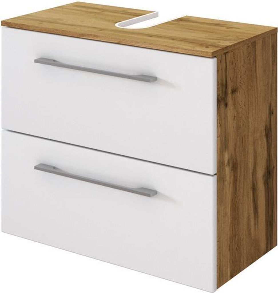 Waschbeckenunterschrank >Livorno< in weiß-matt - 60x54x35cm (BxHxT)