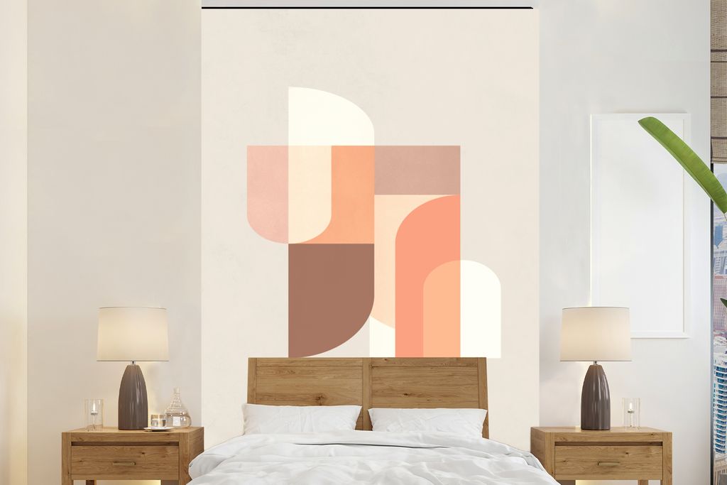 MuchoWow Fototapete für Wohnzimmer oder Schlafzimmer Wandtapete Vinyl Motivtapete Abstrakt - Kunst - Muster - Farben - 225x350 cm - Schlafzimmer...