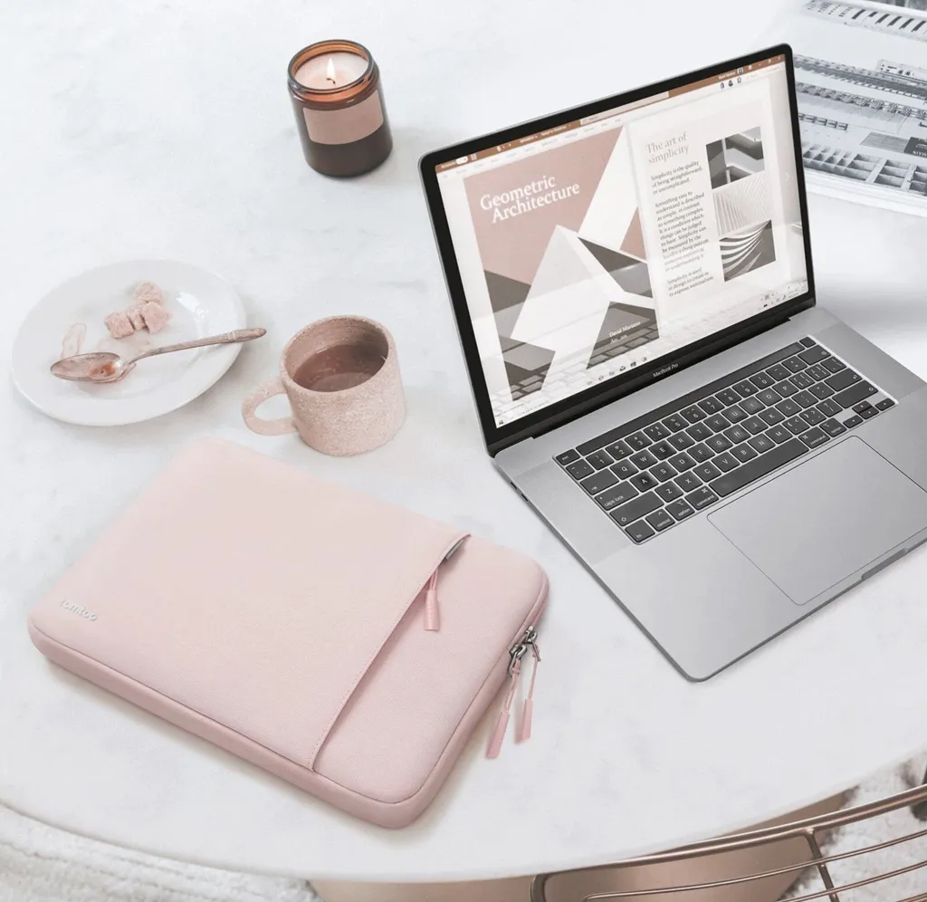Eleganza e Sicurezza: Tomtoc Defender-A13 Custodia 14" Rosa - 12