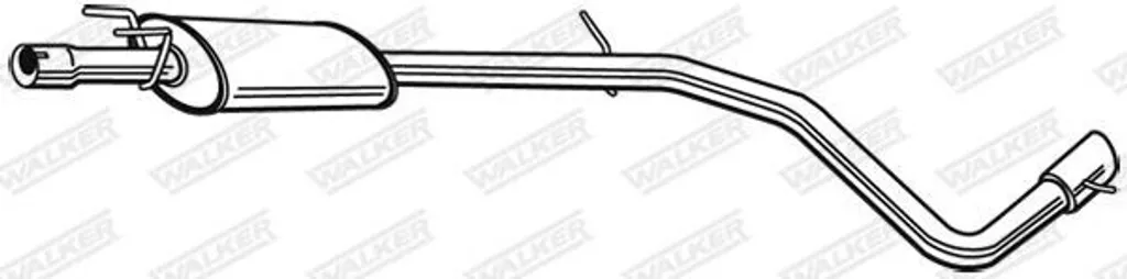 Silencieux central acier WALKER 23923 compatible OE 55189609 Fiat
