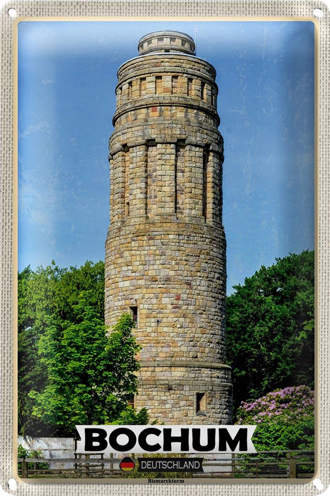 Blechschild Städte Bochum Bismarkturm Architektur 20x30cm