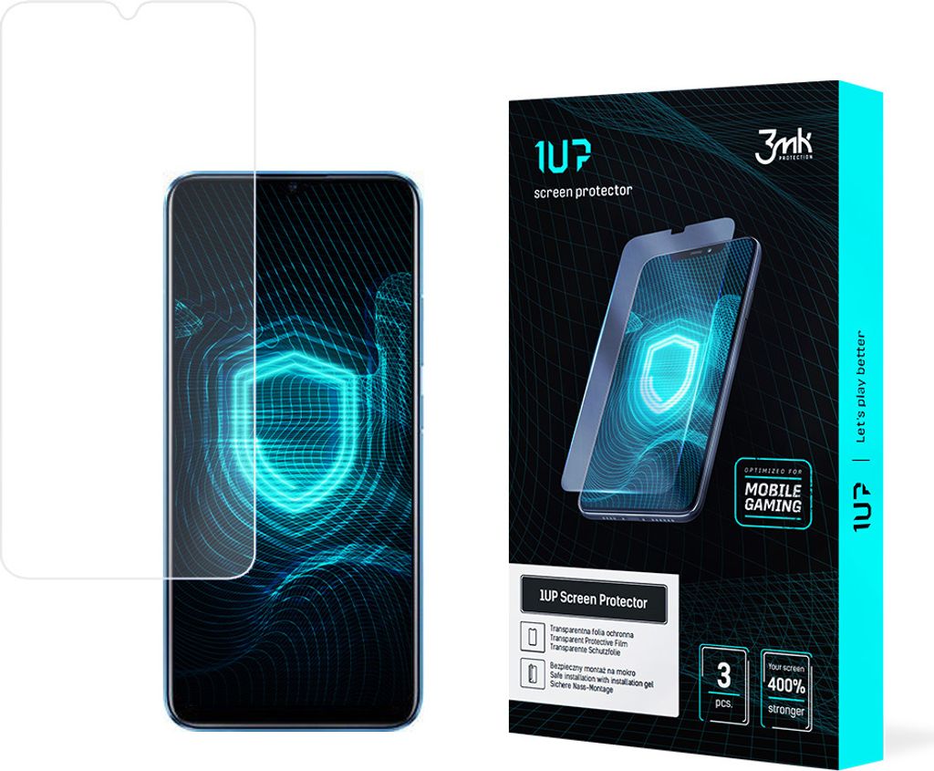 3mk Display Schutzfolie 1UP für Realme C20A transparent Gaming (3 Stück)