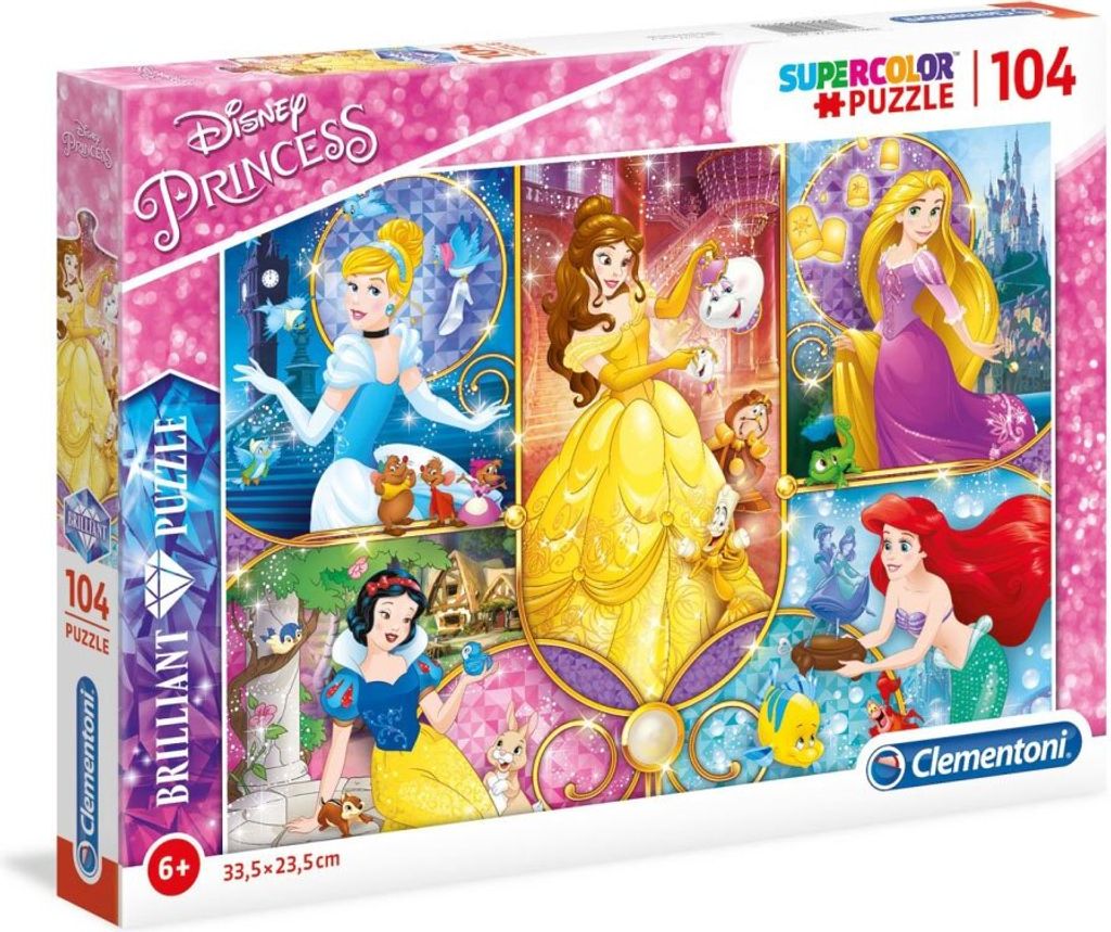 CLEMENTONI Brillant-Puzzle Disney-Prinzessinnen 104 Teile