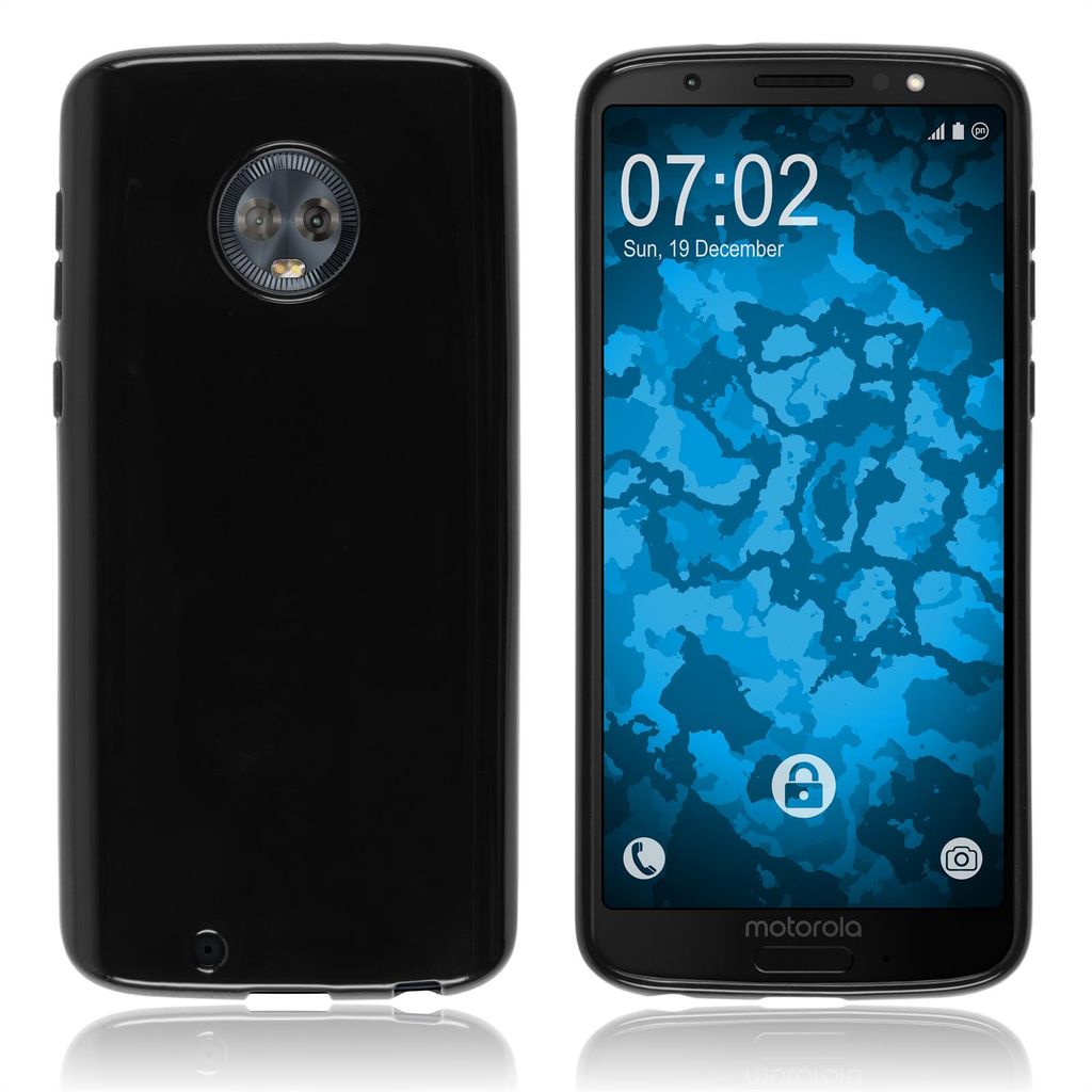 PhoneNatic Case kompatibel mit Lenovo Moto G6 - schwarz Silikon Hülle Cover