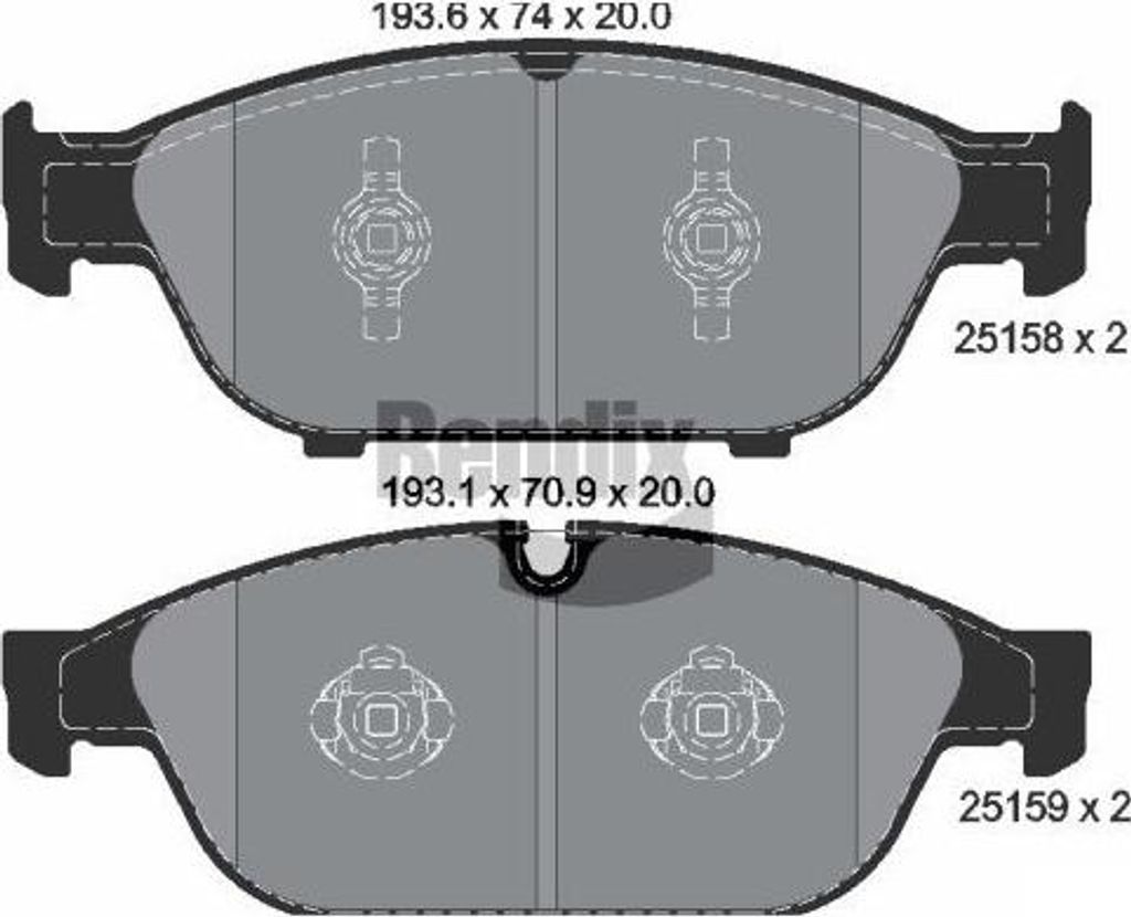 BENDIX Braking BPD1497 Bremsbelagsatz, Scheibenbremse OE 4G0698151B kompatibel mit A6 4G, A7 4G, A8 4H
