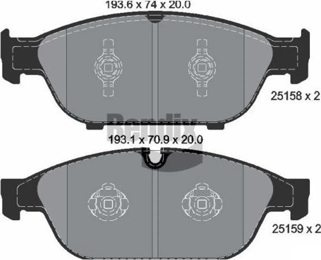 Plaquettes de frein BENDIX BPD1497 OE 4G0698151B pour Audi A6 A7 A8 4G