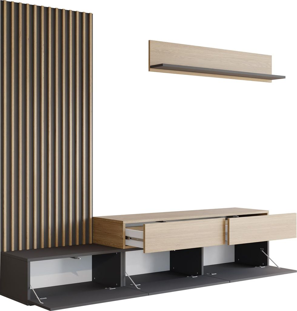 MIRJAN24 Wohnwand Narezi I, Stilvoll Wohnzimmer-Set, Produktbild 