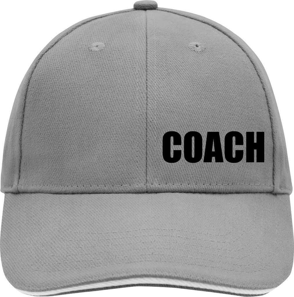 Huuraa Cappy Mütze Coach Training Dark Grey/White Baumwolle 6-Panel Kappe Geschenkidee