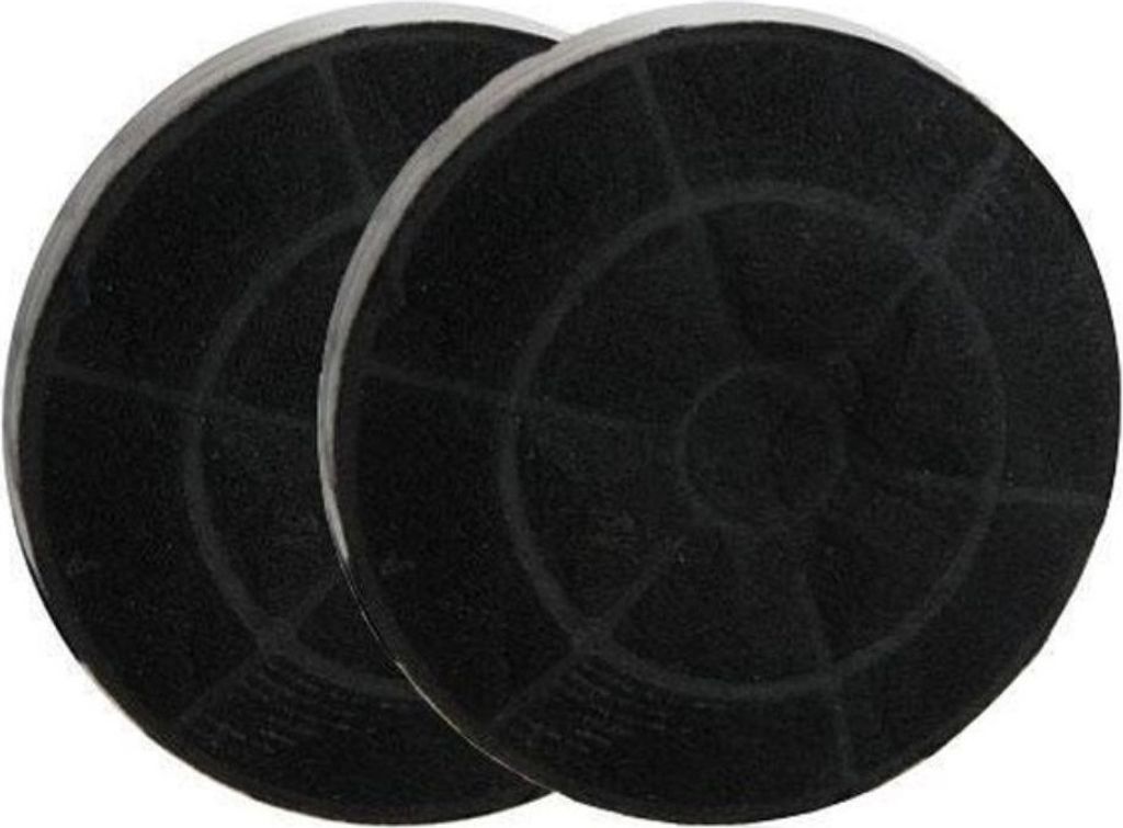 Two round charcoal filters are shown against a white background.