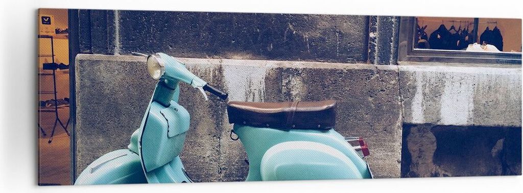 Bild auf Leinwand - Leinwandbild - Roller Straße - 160x50cm - Wand Bild - Wanddeko - Wandbilder - Leinwanddruck - Bilder - Kunstdruck - Wanddekora...