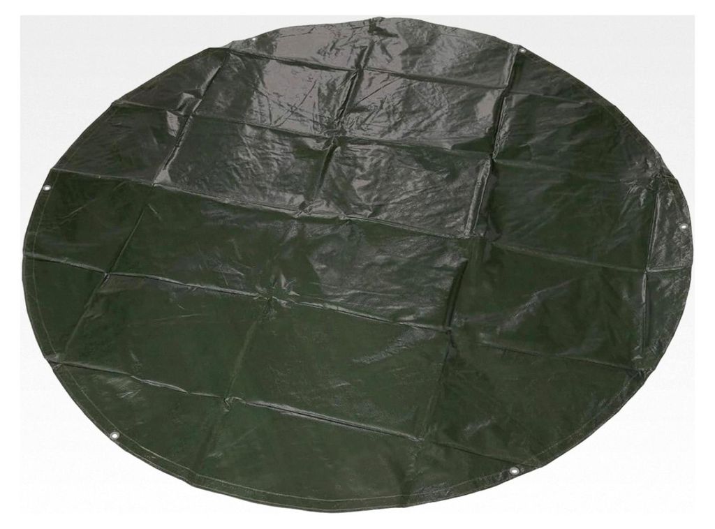 Abdeckplane Ø 2 m – 210 g/m² – olivgrün | PE-beschichtetes Bändchenträgermaterial | wasserdicht, UV-beständig und reißfest | mit stabile...