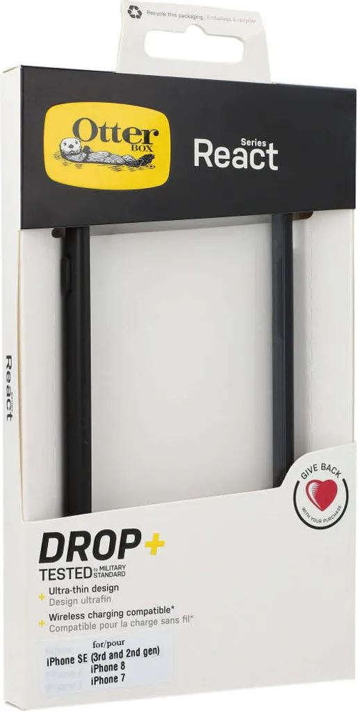 Housse de protection OtterBox React Apple transparente et noire - 3