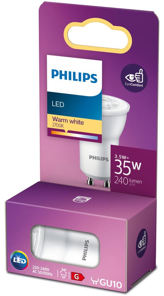 Philips MR11 GU10 3.5W-35W WW 36D 2700K Image du produit 