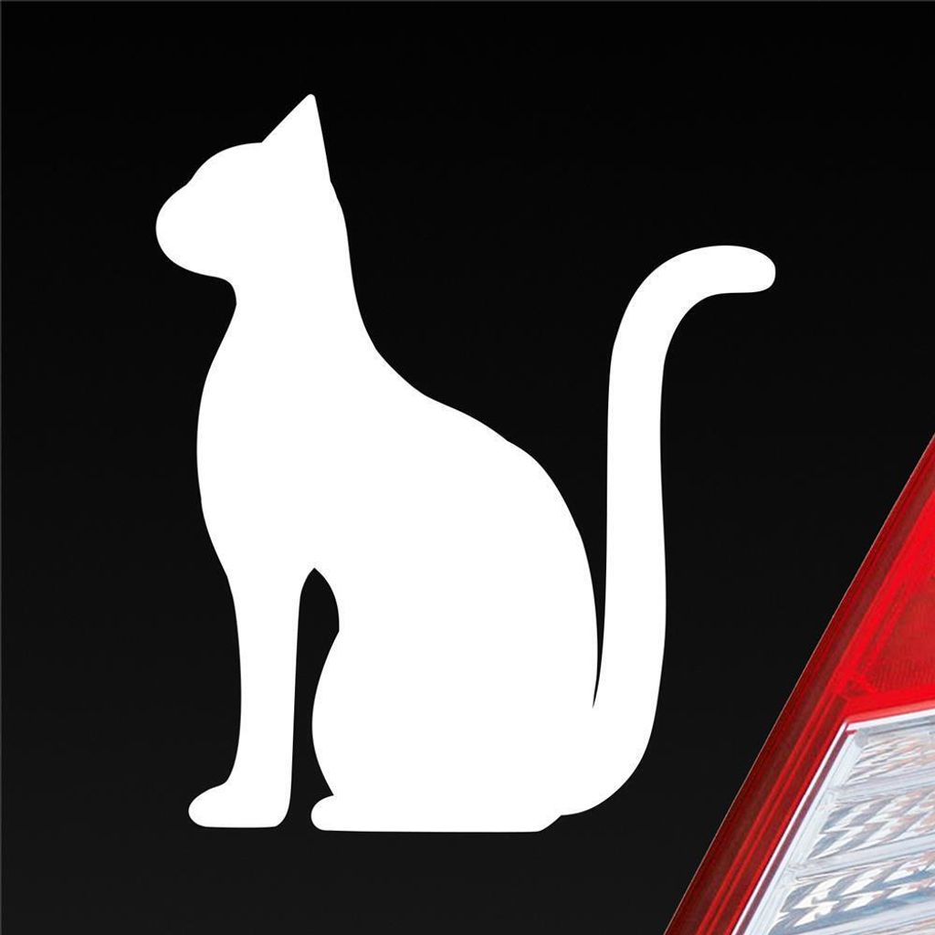 Auto Aufkleber Heilige Katze Holy Cat Heilig Ägypten Egypt Car 10x12 cm Weiss Glanz Sticker Heckscheibenaufkleber