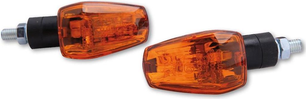 HIGHSIDER Smart IMOLA 1 Bulb Mini Blinker Körper Schwarz / Linse Orange (Paar), Vorne & Hinten