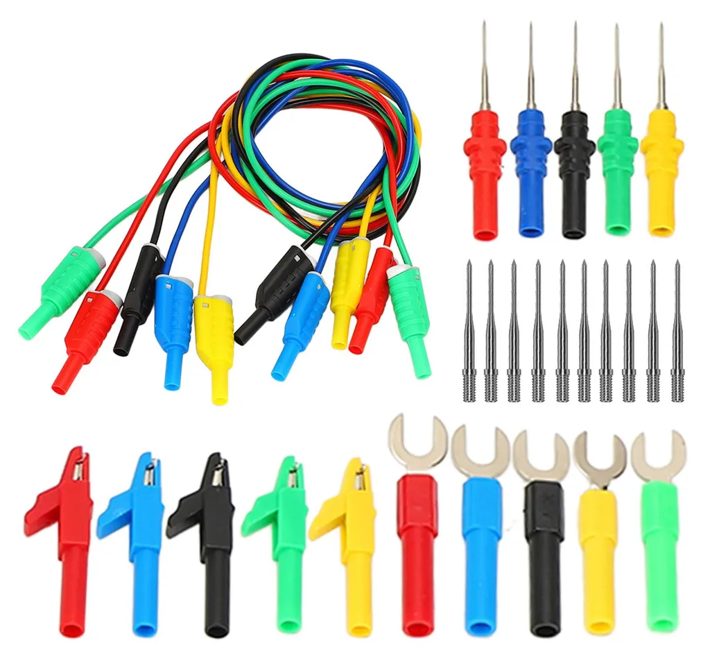 Cordons de mesure multimètre en silicone avec fiches bananes 4mm kit