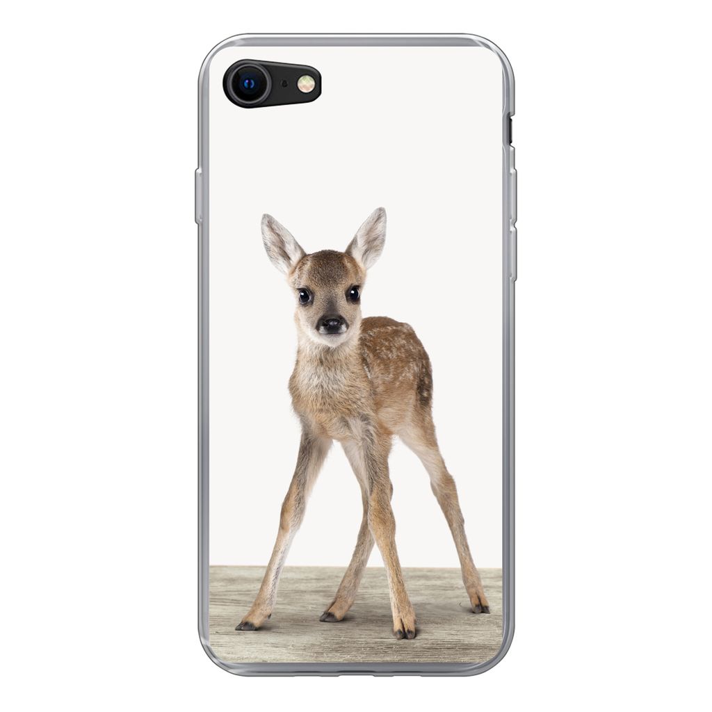 MuchoWow Handyhülle Schutzhülle Hülle für iPhone 8 Hirsche - Baby-Hirsche - Tiere - Mädchen - Jungen - Kinder Silikon Softcase Handy Hülle ...